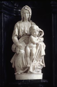 Madonna og barn, bestilt i 1505 af Jan van Moescroen, givet til kirken i 1514 eller 1517 (marmor)